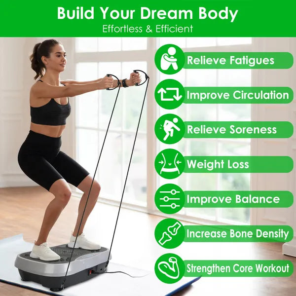 Whole Body Vibration Exercise Machine with Resistance Bands