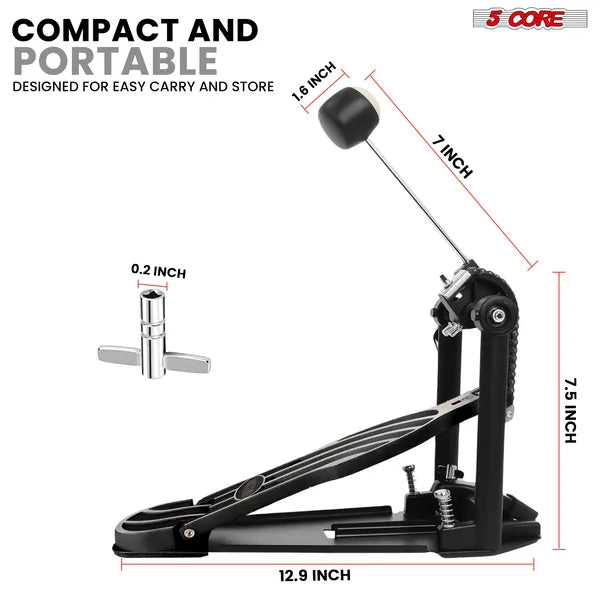 Heavy Duty Adjustable Bass Drum Pedal with Felt Beater