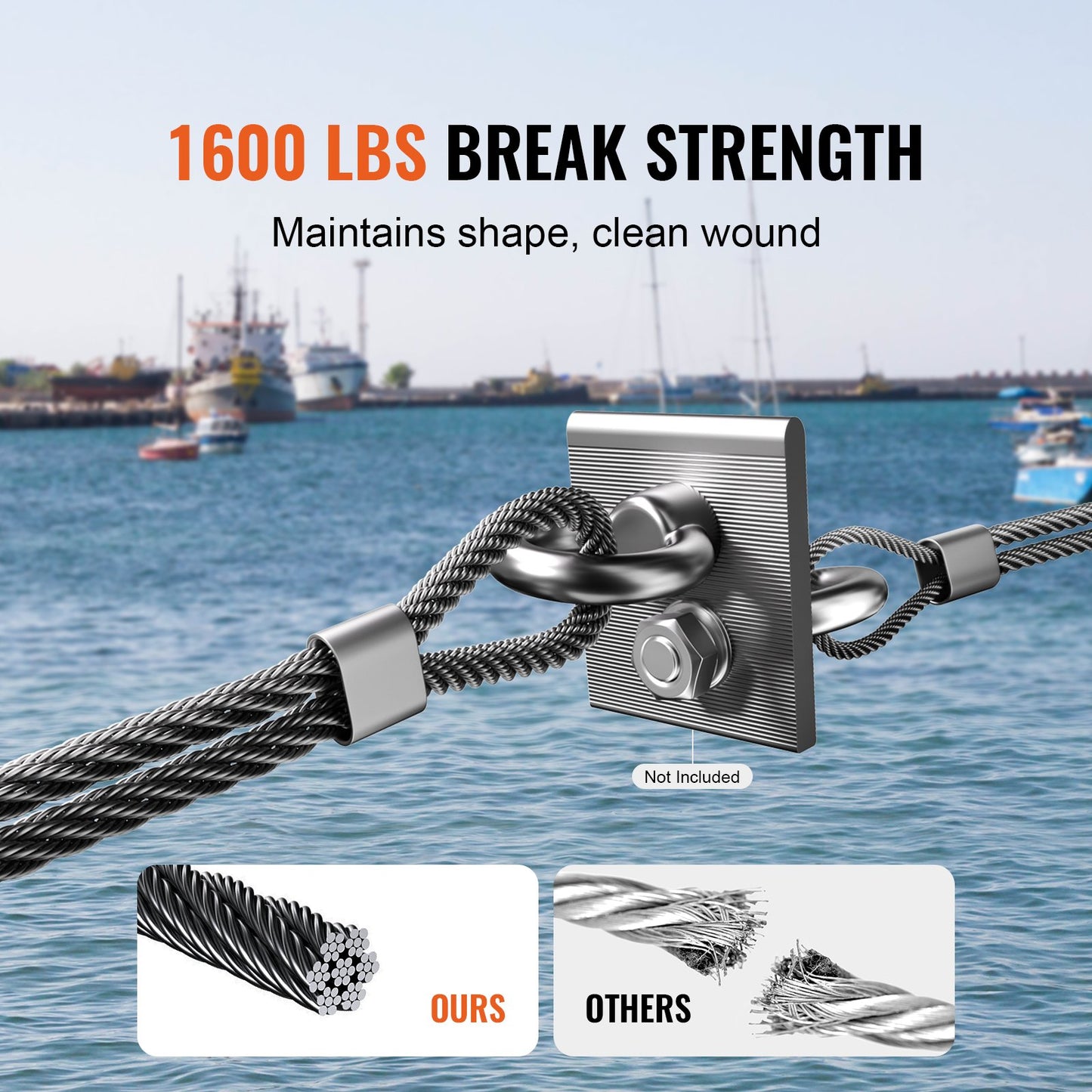 Stainless Steel Cable Rope 1/8 Inch 500 Ft for Garden Fence & Railing