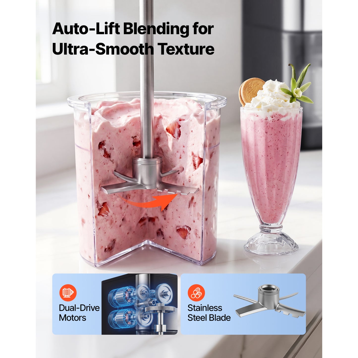 7-in-1 Home Ice Cream Maker for Gelato, Sorbet, Milkshake & Frozen Yogurt