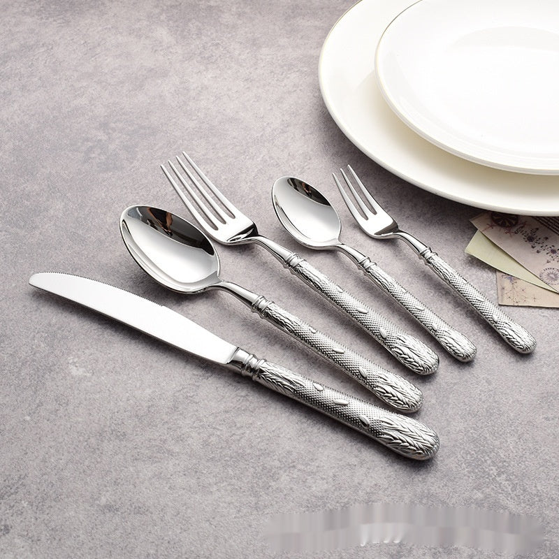 Stainless Steel Cutlery Set - Knife Fork Spoon Dinnerware with Handle USPs