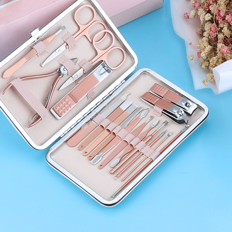 Stainless Steel Nail Clipper Set - Rose Gold Nail Art Tools for Precise Grooming