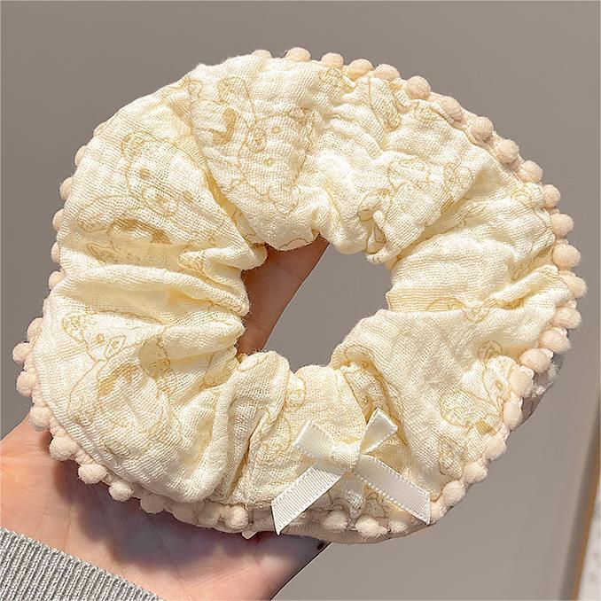 Cute Large Intestine Hair Band for Women - Colorful Hair Tie with Balls