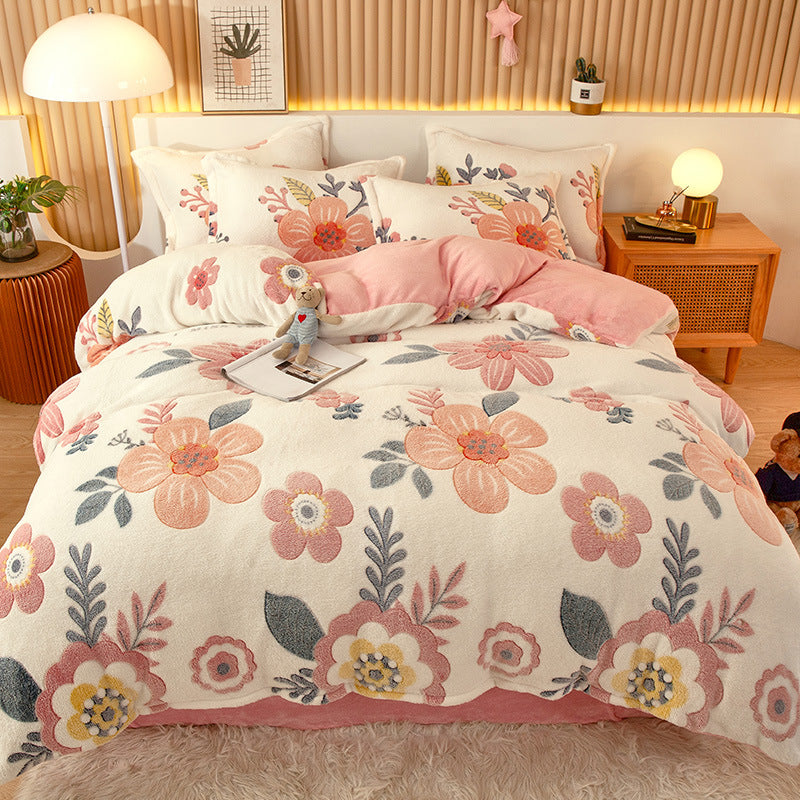 Coral Fleece Duvet Cover Set - Multiple Sizes & Styles