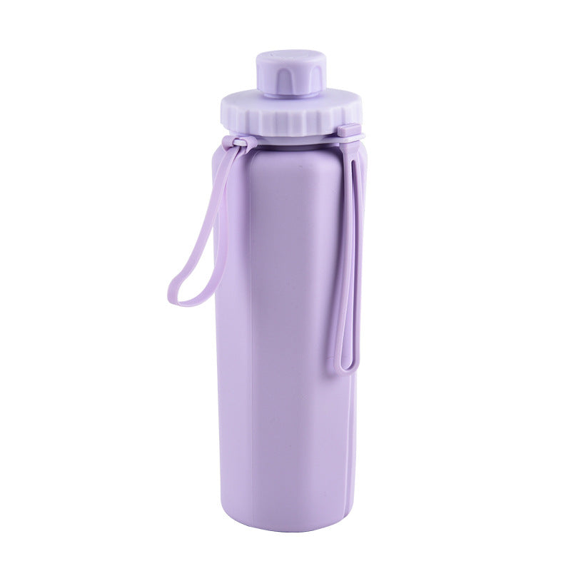 Silicone Folding Water Bottle 600ml for Outdoor Sports and Travel
