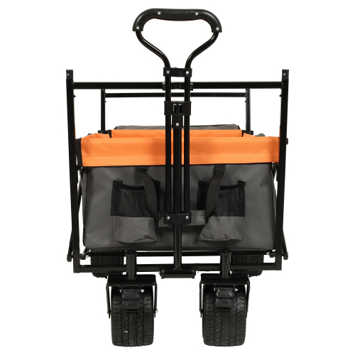 Large Capacity Collapsible Wagon with Canopy and Mosquito Net - All-Terrain Wheels, Foldable Garden Cart