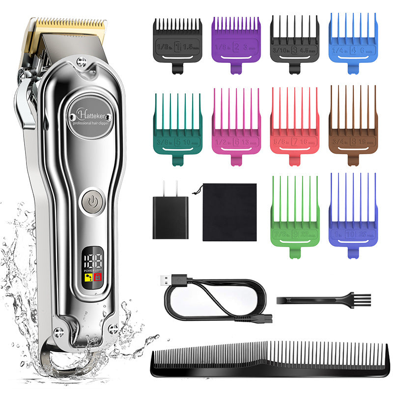 LED Hair Clipper with LCD Display - Silver
