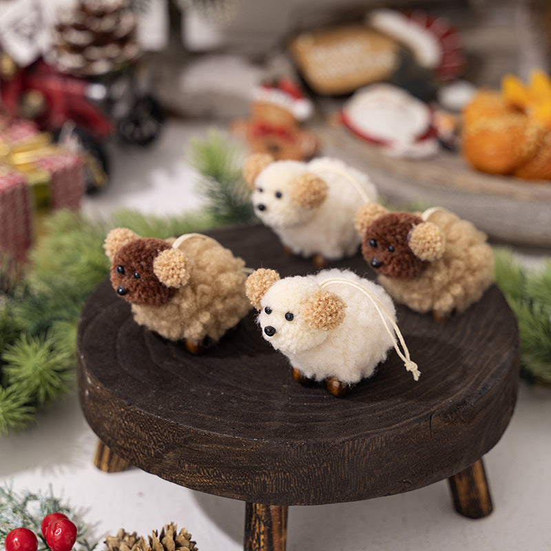 Christmas Felt Puppy Pendant Ornament - Plush Felt Dog Decoration