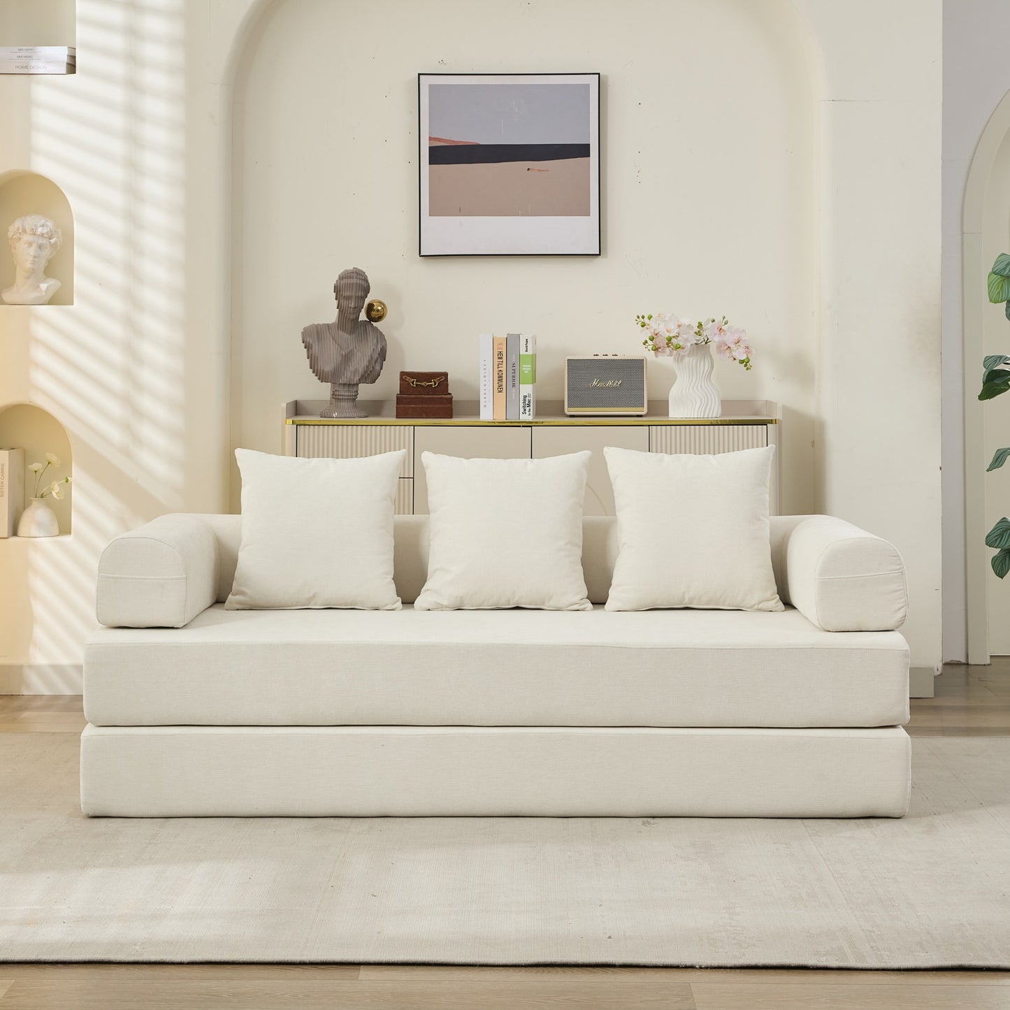 Comfy Convertible Folding Mattress Couch, Floor Sofa Bed, Chenille