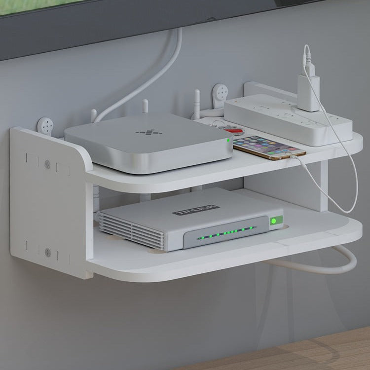 Drill-Free Router Shelf Organizer 2-Tier Box for Home Storage