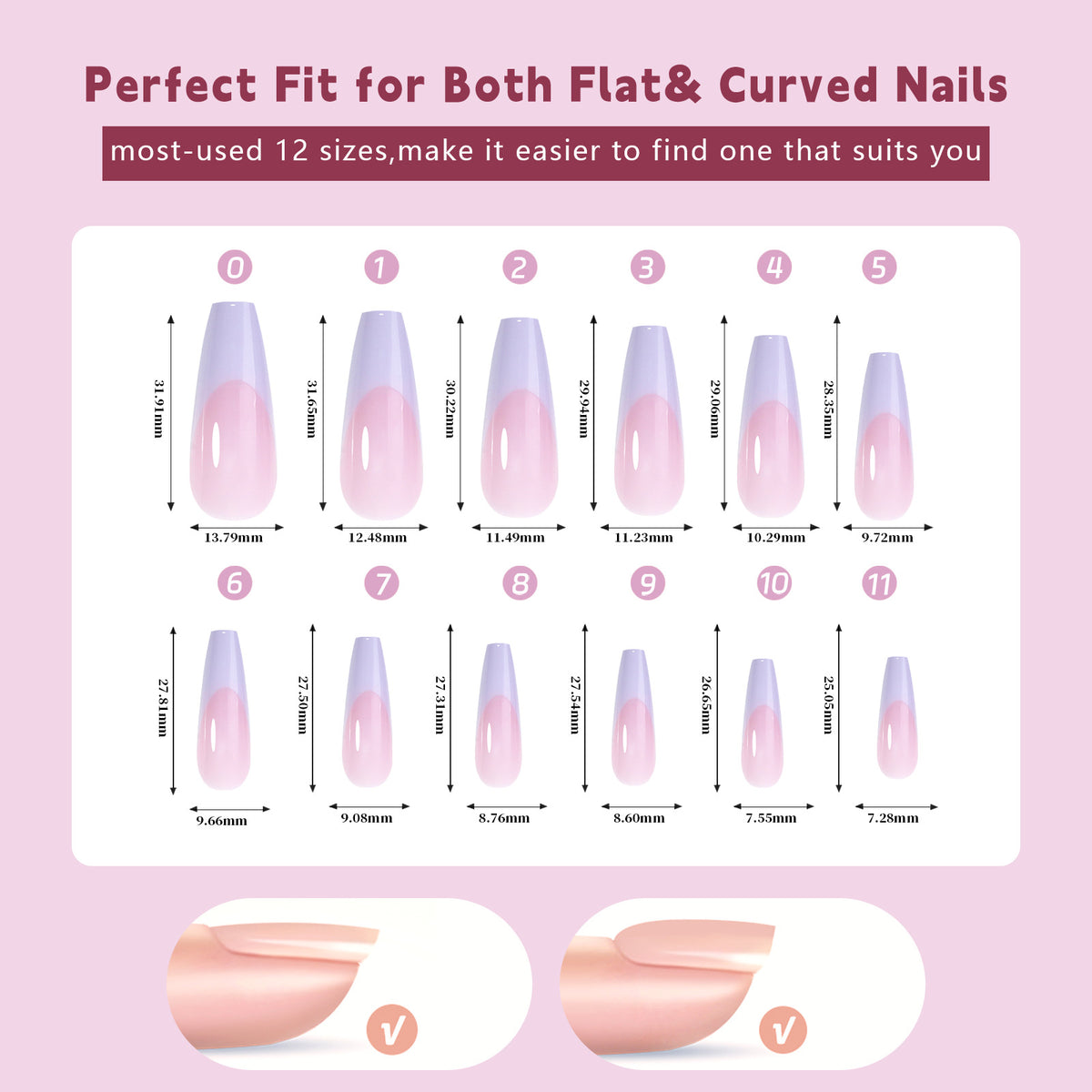 French Nail Stickers 288PCS Seamless Removable Nail Art Decals