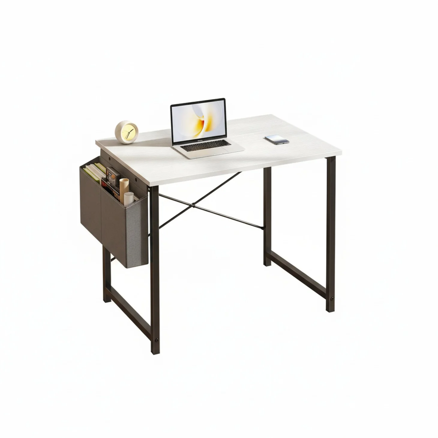Small Office Desk with Storage Hooks - Multiple Sizes