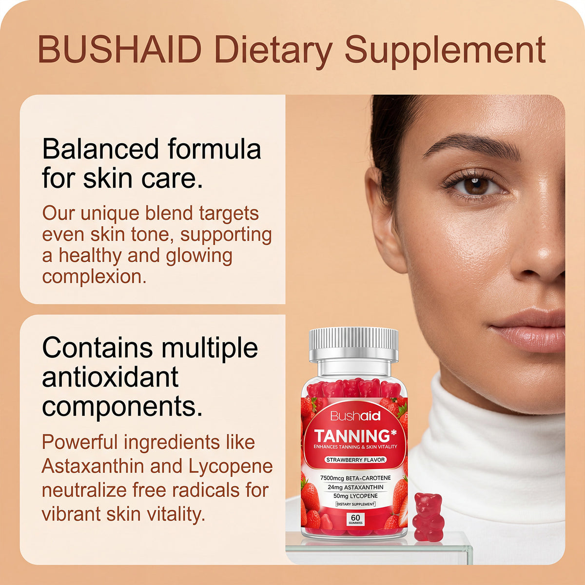Skin Brightening Gummy Vitamins - 60 Gummies