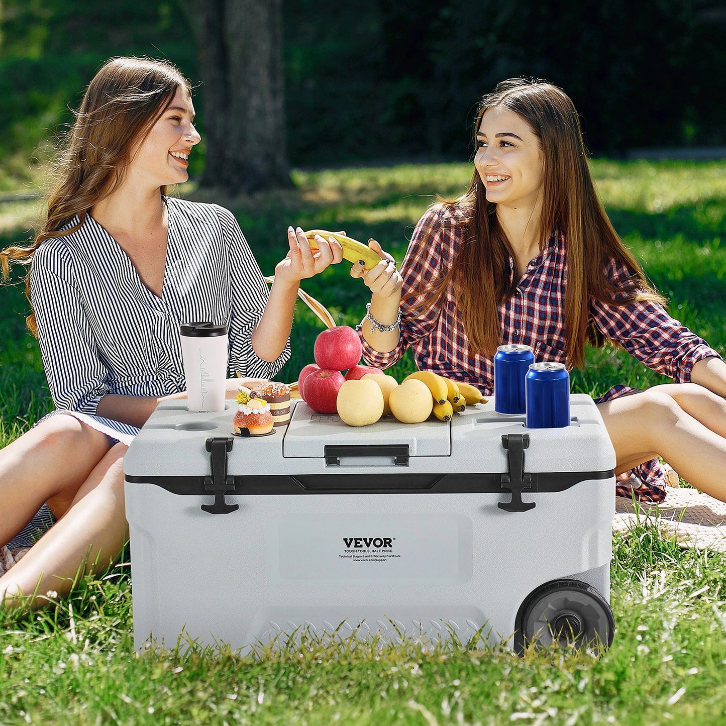 74QT Portable Insulated Wheeled Cooler - 120 Can Capacity