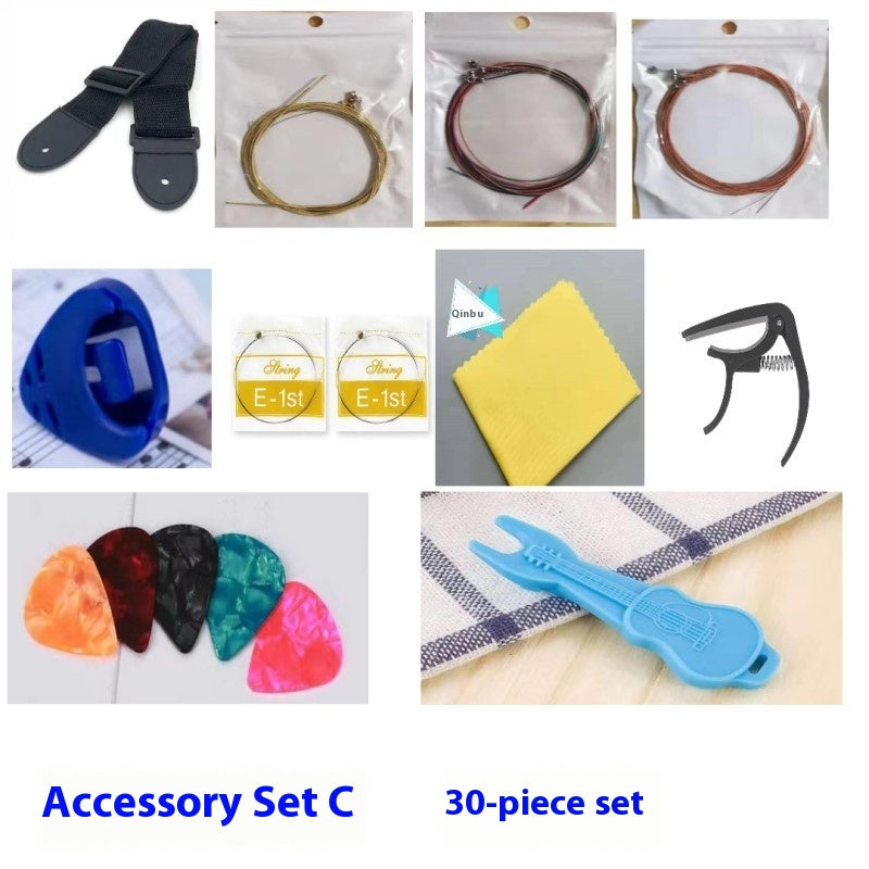 Guitar Accessory Set with Picks, String Nails & Pillow - Multiple Colors