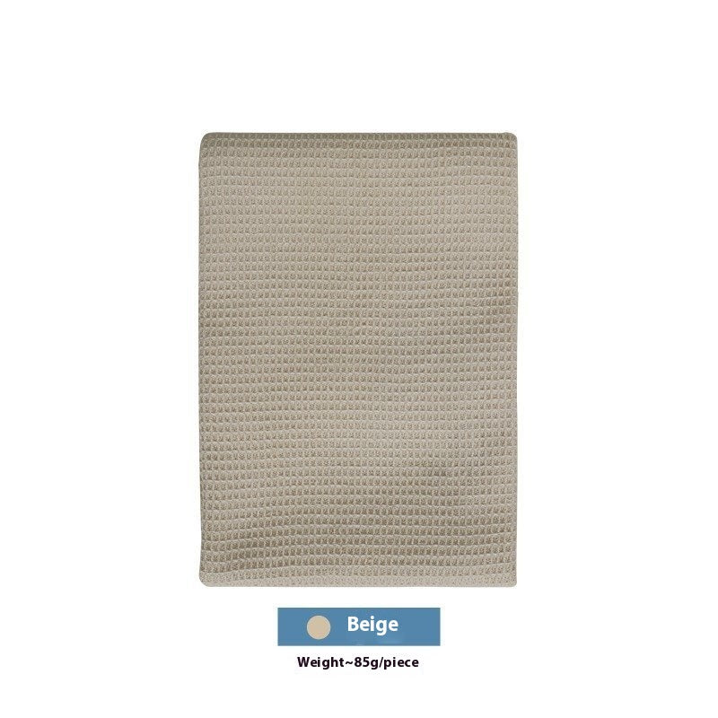 Cotton Rectangular Waffle Tea Towel - Nordic Style Kitchen Linen