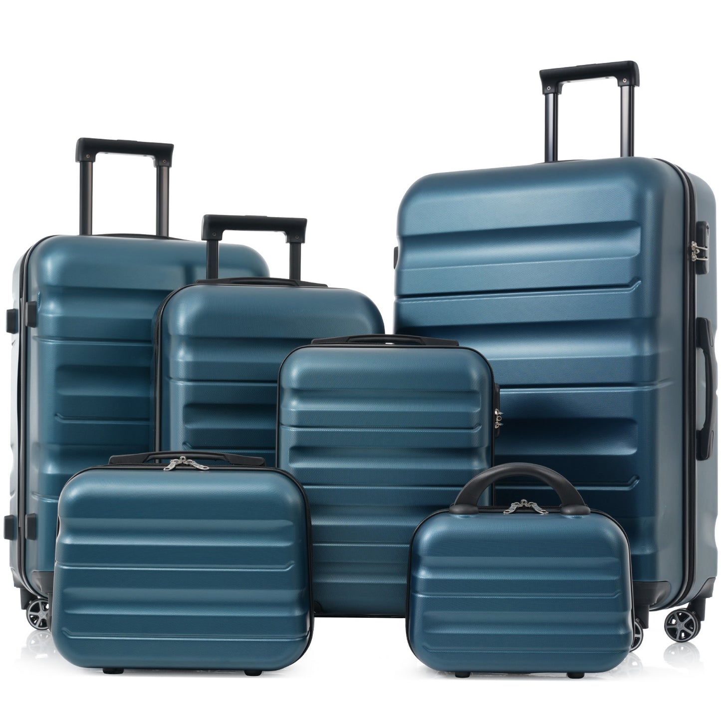 6-Piece Lightweight ABS Hardshell Luggage Set - Inky Blue