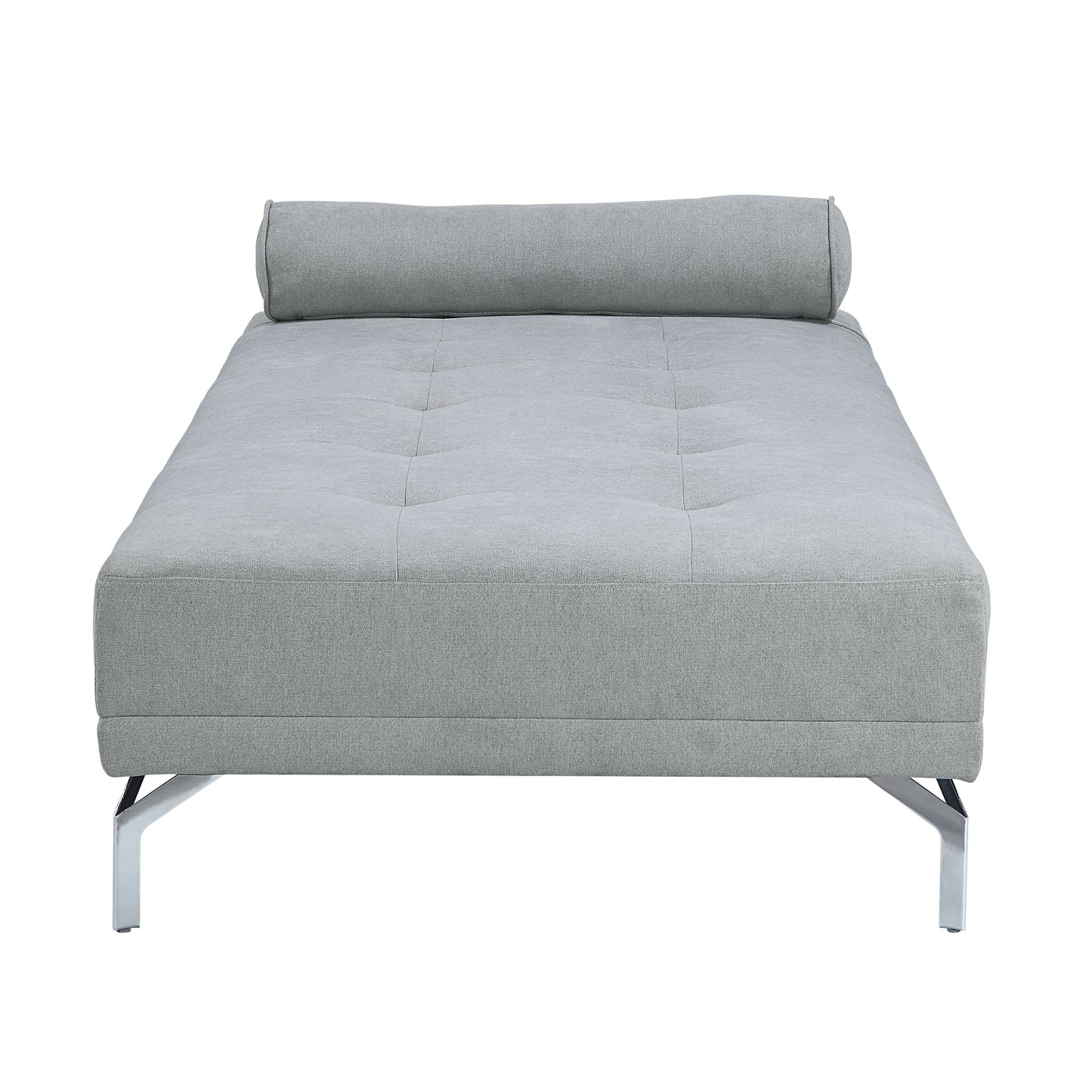 Gray Melange Velvet Sofa Bed with Pillow - Single Seat