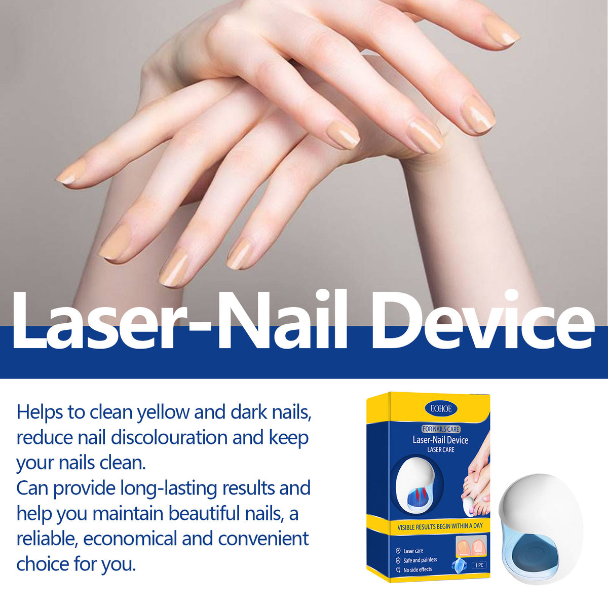 Nail Care Phototherapy Device for Soft Nail Repair - 1 Piece