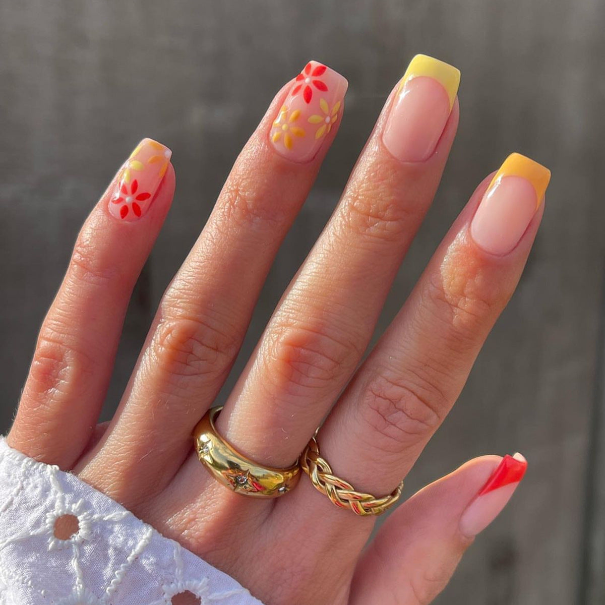 French Edge Nail Stickers Flowers XL-29-12 Nail Art Decals for Ladies