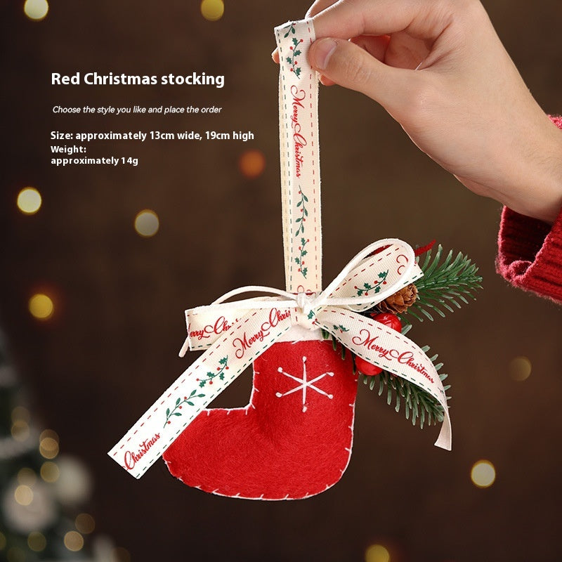 Christmas Hanging Decorations Set - Festive PVC & Plush Ornaments for Holiday Home Decor