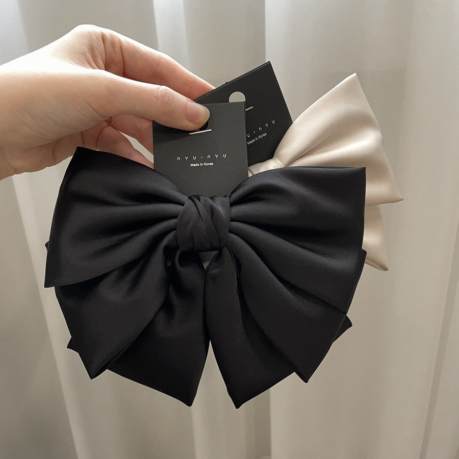 Women's Satin Bow Hair Clips - Elegant Hair Barrettes for Women