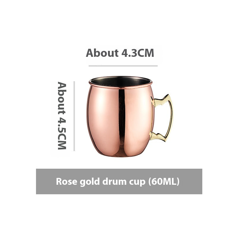 Stainless Steel Moscow Mule Cup Set - Copper Plated Drinkware for Bar & Home