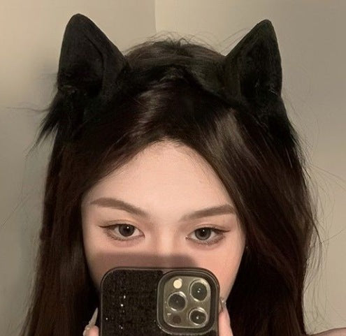 Cat Ear Headband with Pearls - Multiple Colors