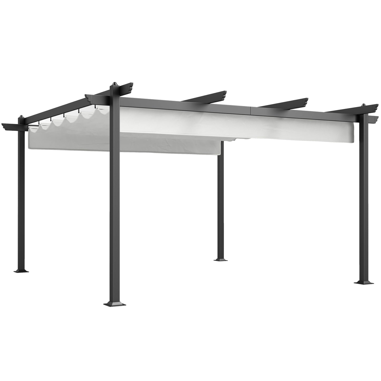 Aluminum Retractable Pergola Canopy - 13x13, White