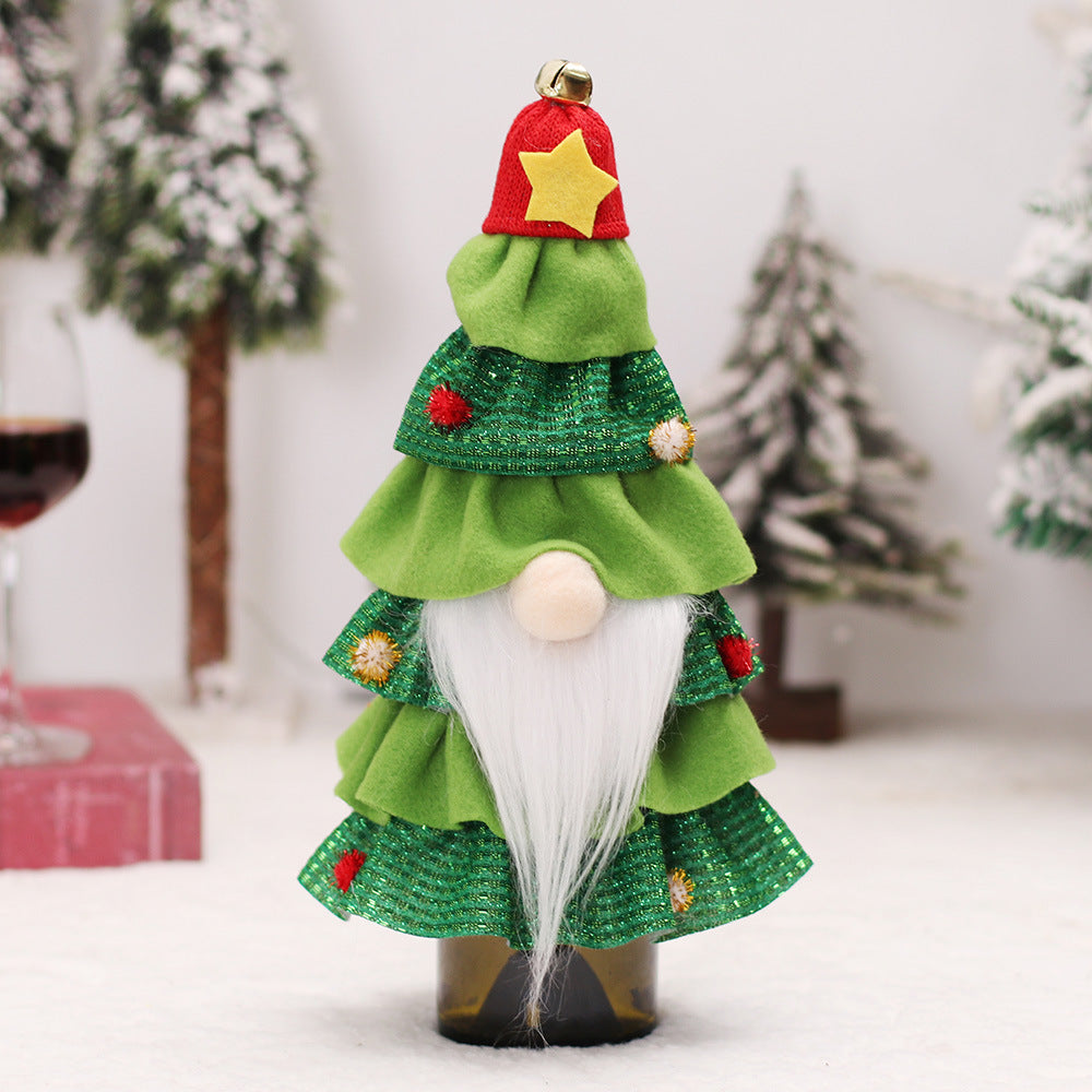 Christmas Tree Wine Bottle Cover - Forest Man Cake Dress Decor, Variable Sizes