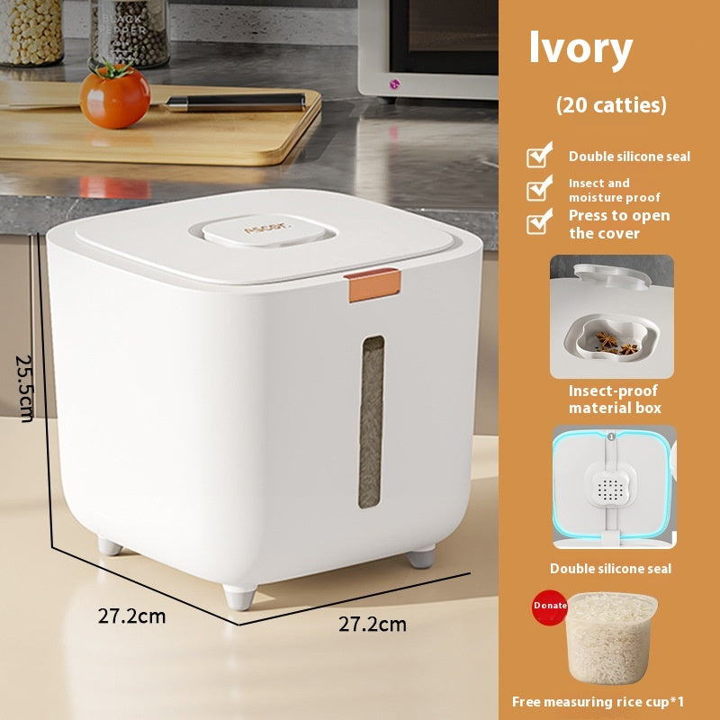 Insect-Proof Moistureproof Food Storage Bucket - Large Capacity, Sealed Food Grade