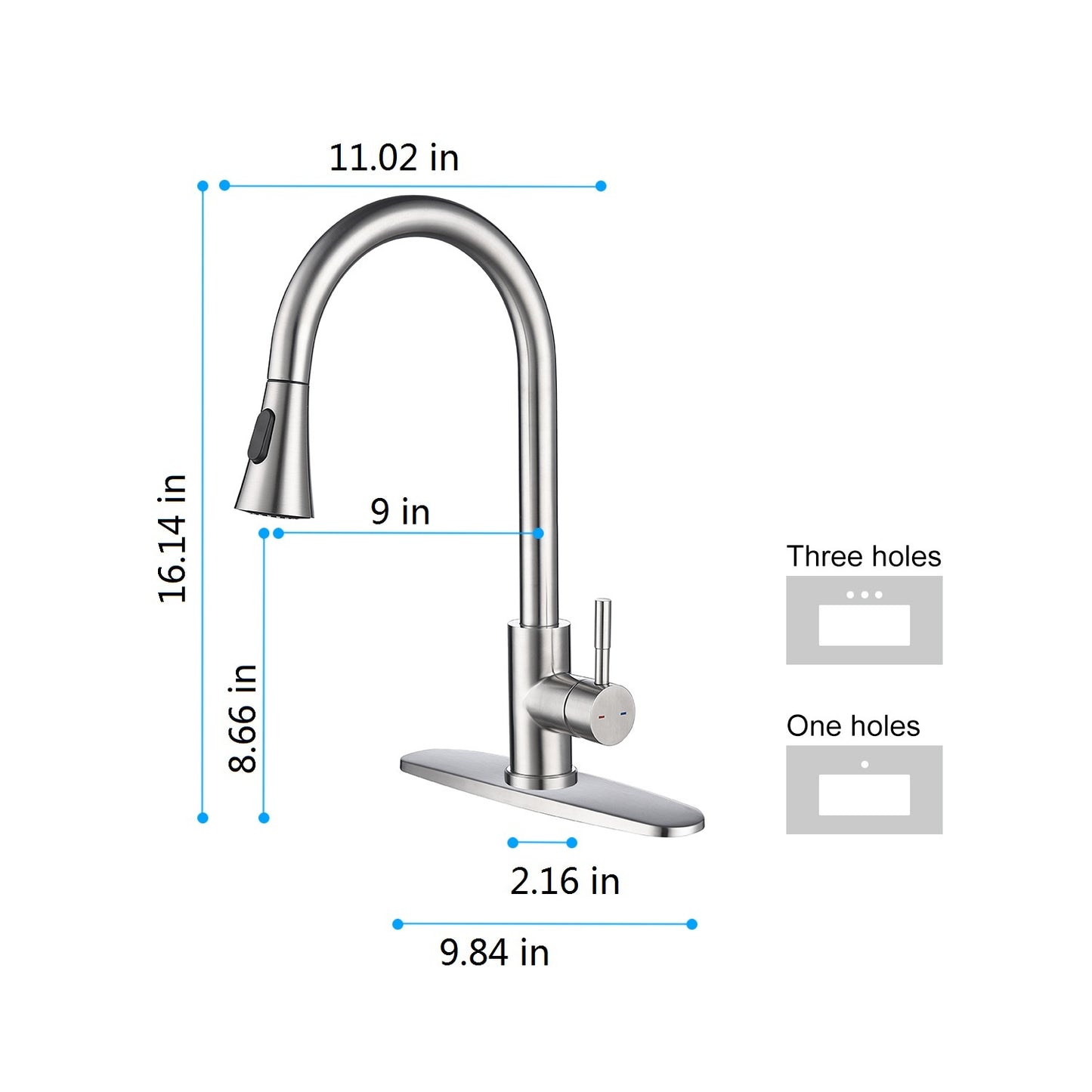 Kitchen Faucet with Pull-Out Spray - Brushed Nickel