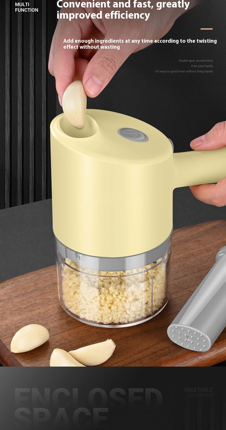 Wireless Garlic Grinder Electric Crusher with Food-Grade Plastic - Beige