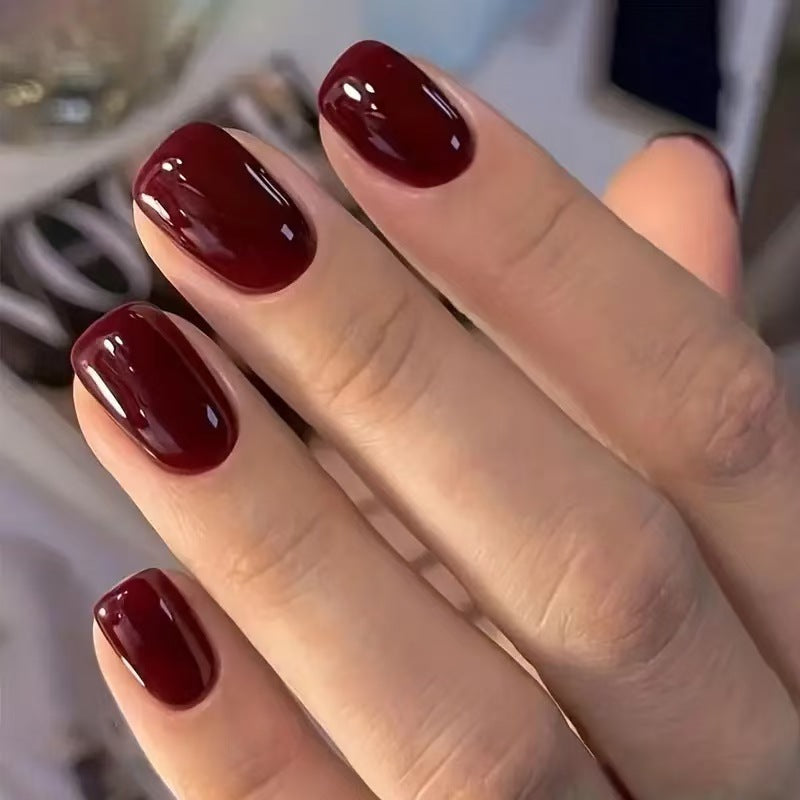 Nail Art Kit with Solid Color Nails and Glue - Long, Medium, Transparent, Almond Shapes