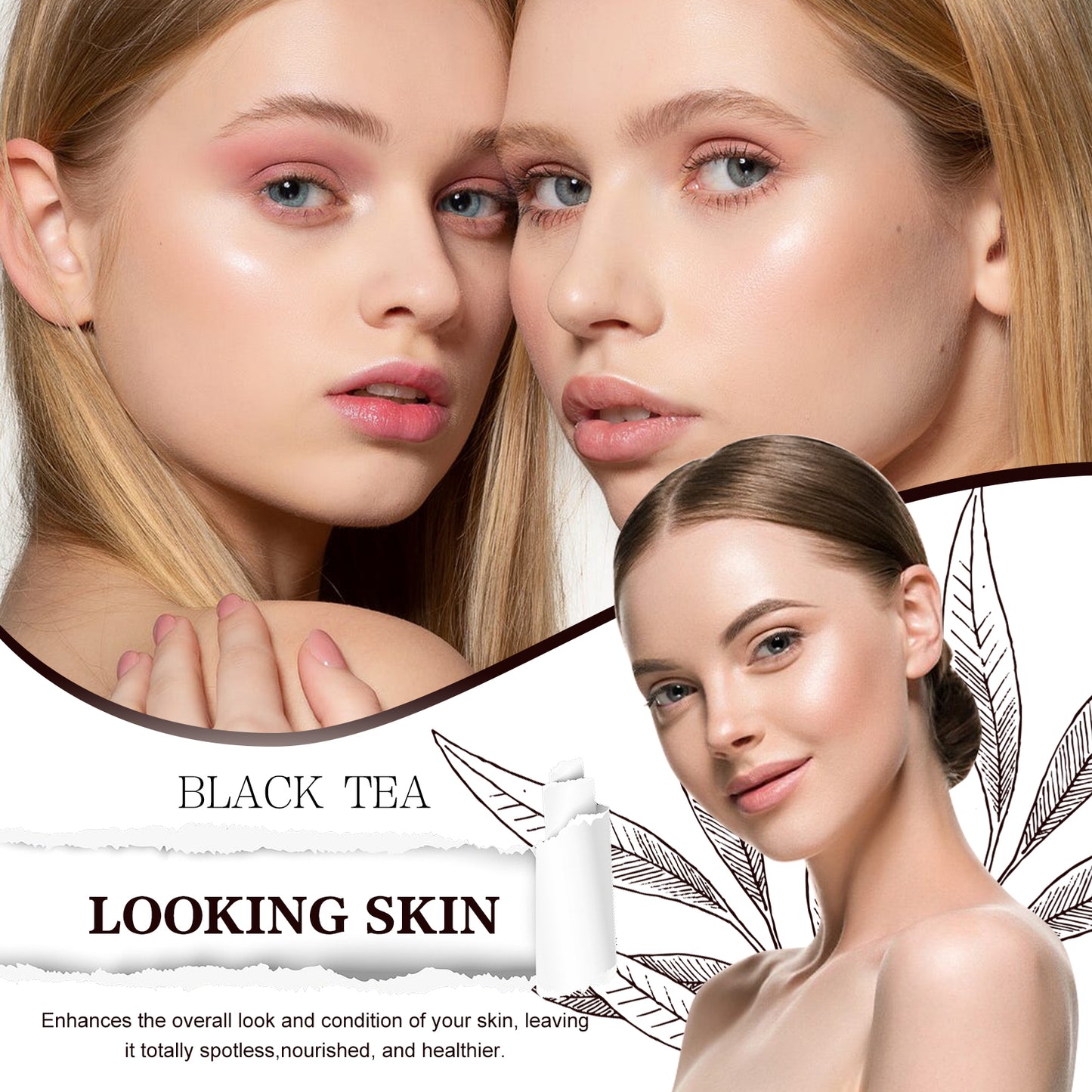 Black Tea Peel-Off Facial Mask for Deep Pore Cleansing and Brightening
