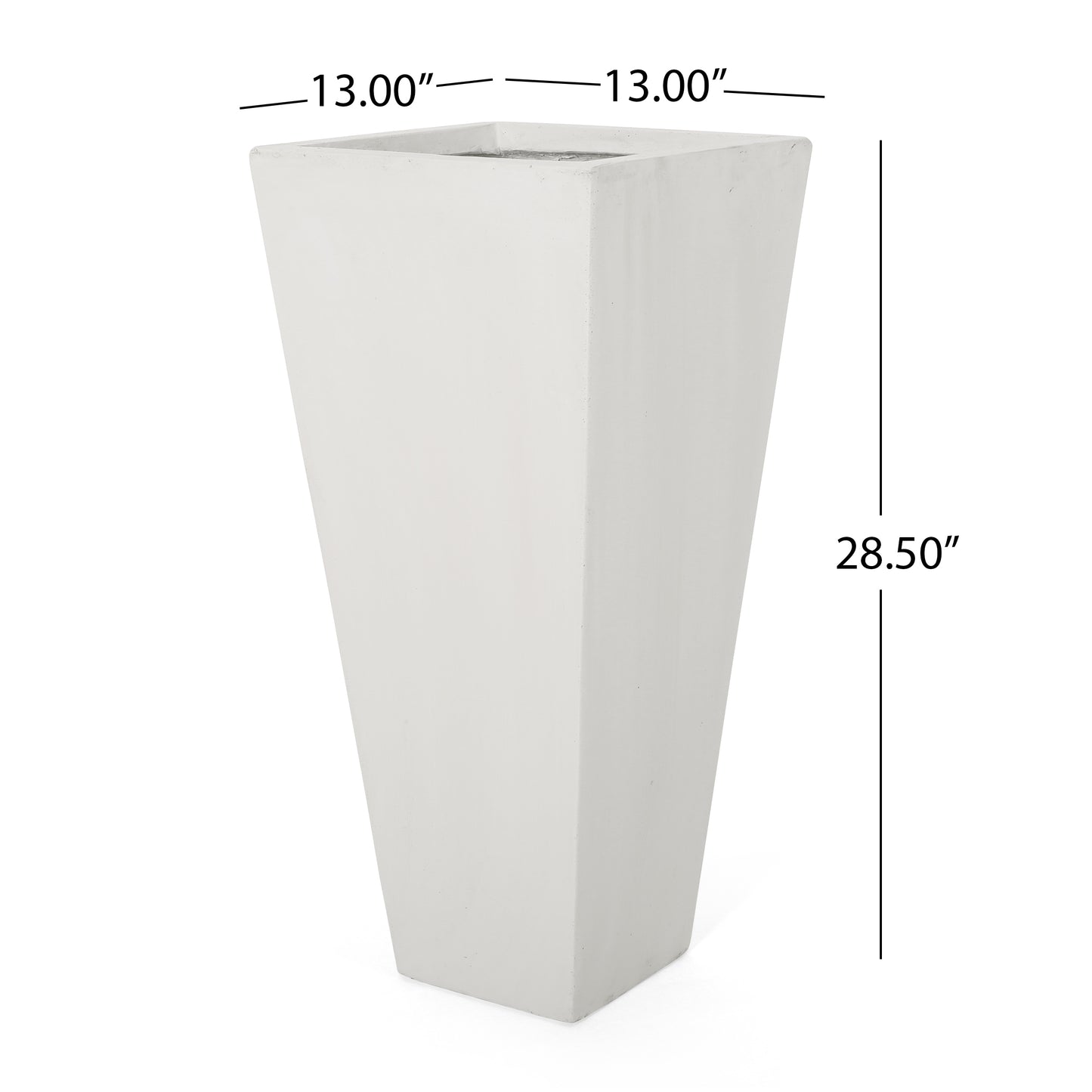 13 X 28.5 Outdoor Modern MGO Cast Stone Planter, White