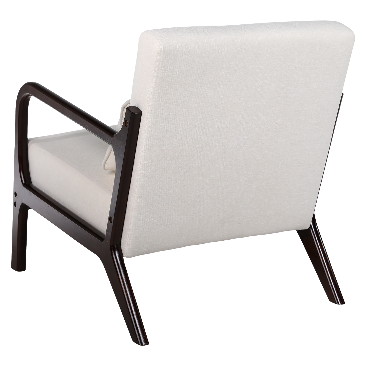 Mid Century Modern Accent Chair with Solid Wood Frame - Beige
