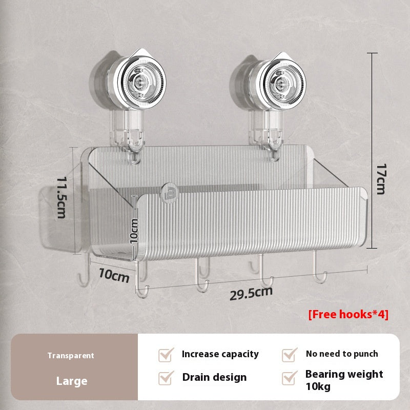 Bathroom Suction Cup Triangle Storage Rack Punch-Free Wall Organizer