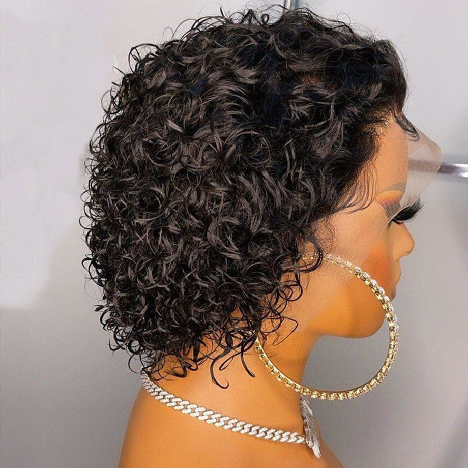 Lace Pixie Wig - Short Hair, Hand-Woven