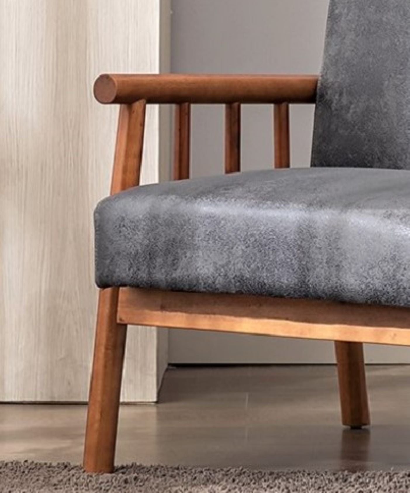 25 Wide Classic Mid-Century Modern Arm Chair, Grey