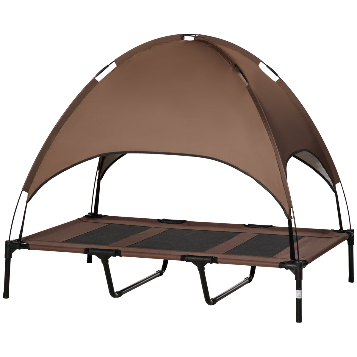 Elevated Portable Dog Bed with Canopy Shade - Cooling Pet Cot 48x36 Inches