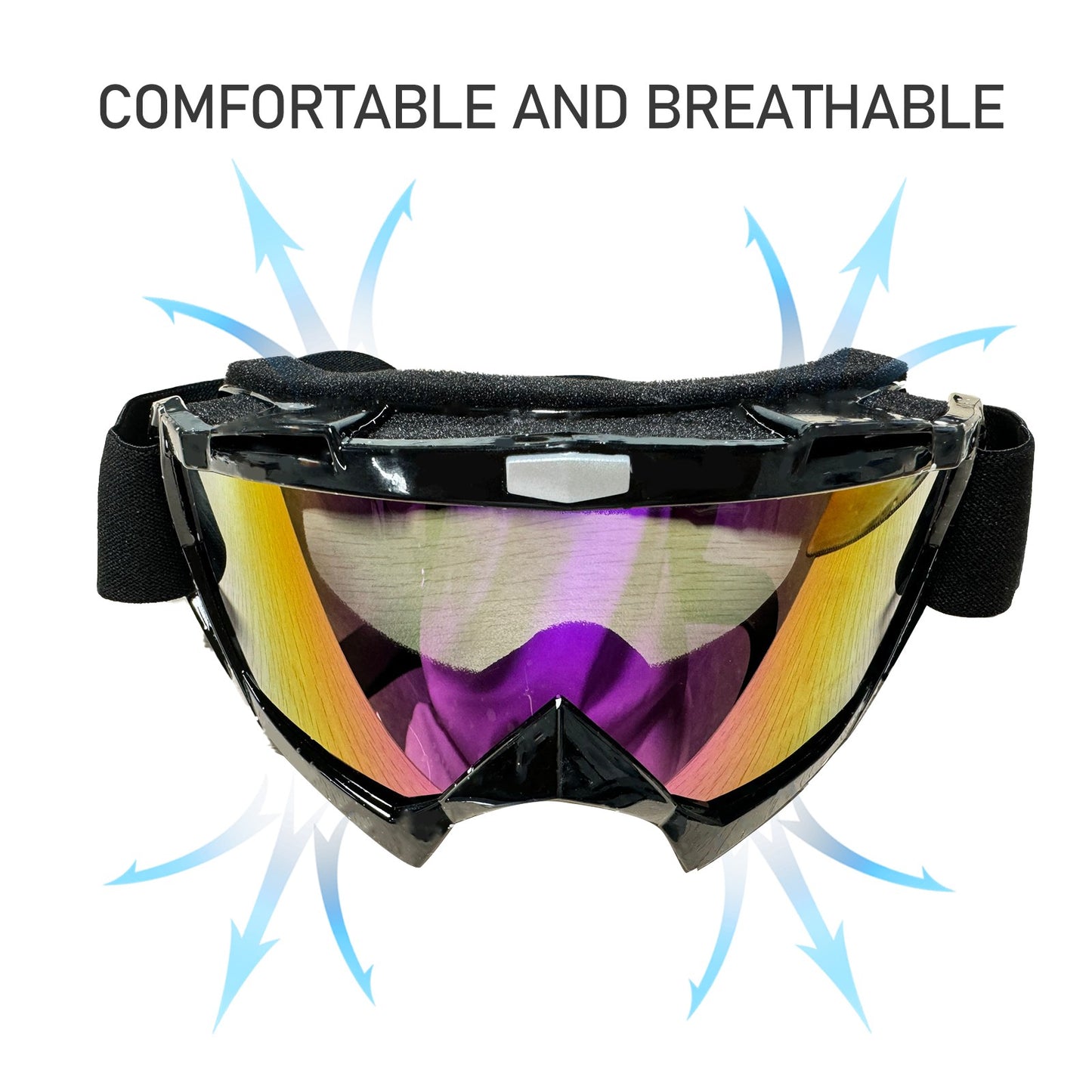 Motorcycle Goggles for Glasses - Anti-Fog, UV Protection, Shatterproof