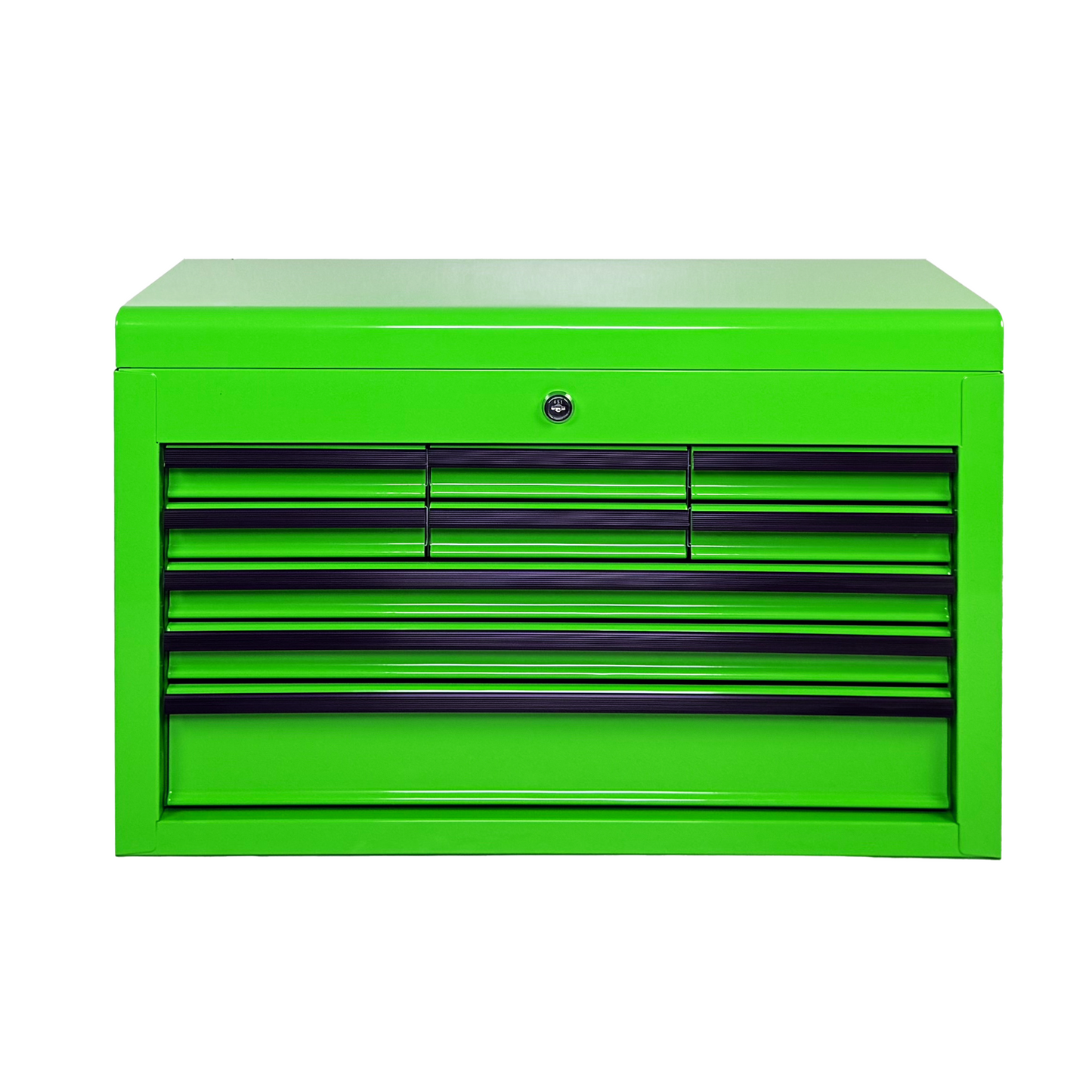 Heavy Duty Metal Tool Box 24 Inch with 9 Drawers - Portable Steel Organizer in Green