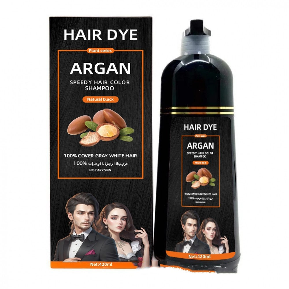 Black Hair Dye Cream 420ml - Bubble Black Hair Color for Home Use