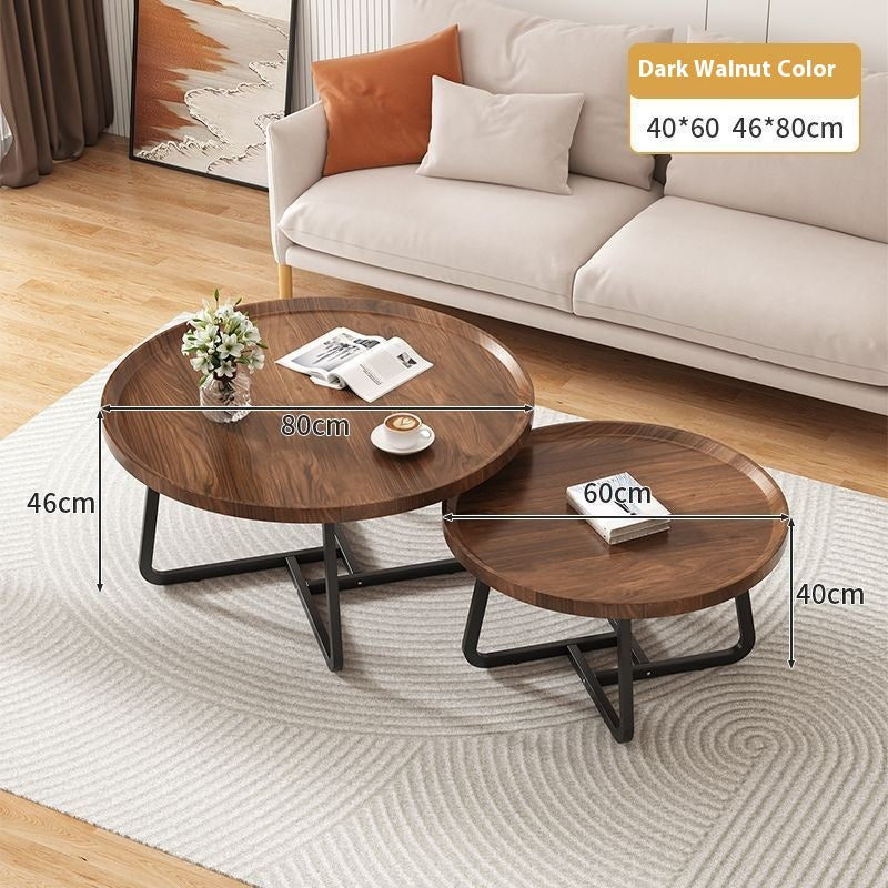 Modern Round Solid Wood Tea Table for Living Room & Small Apartments