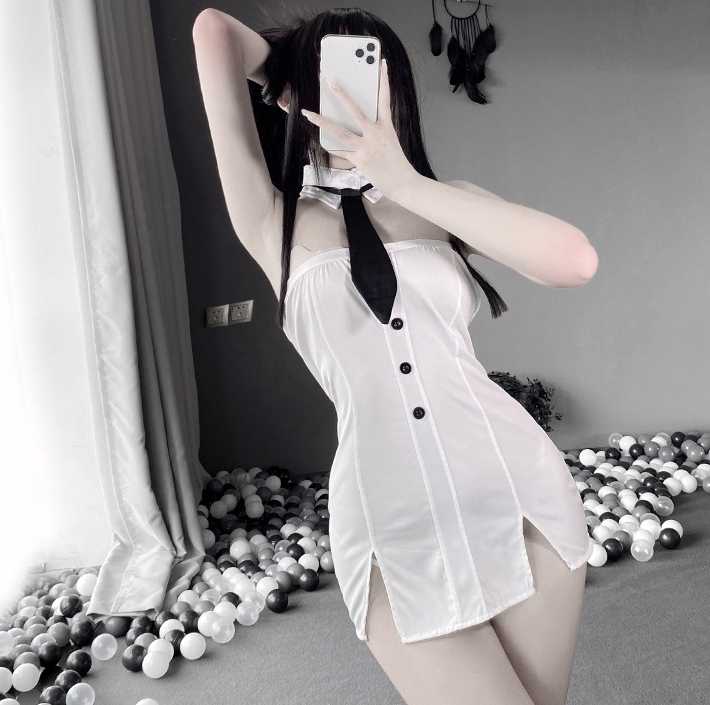 Women's Underwear Secretarial One-Piece Lingerie Set with Stockings