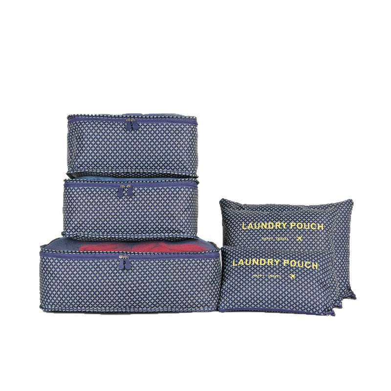 Travel Organizer Set of 6 Pink Leopard Print Storage Bags - Lightweight & Durable