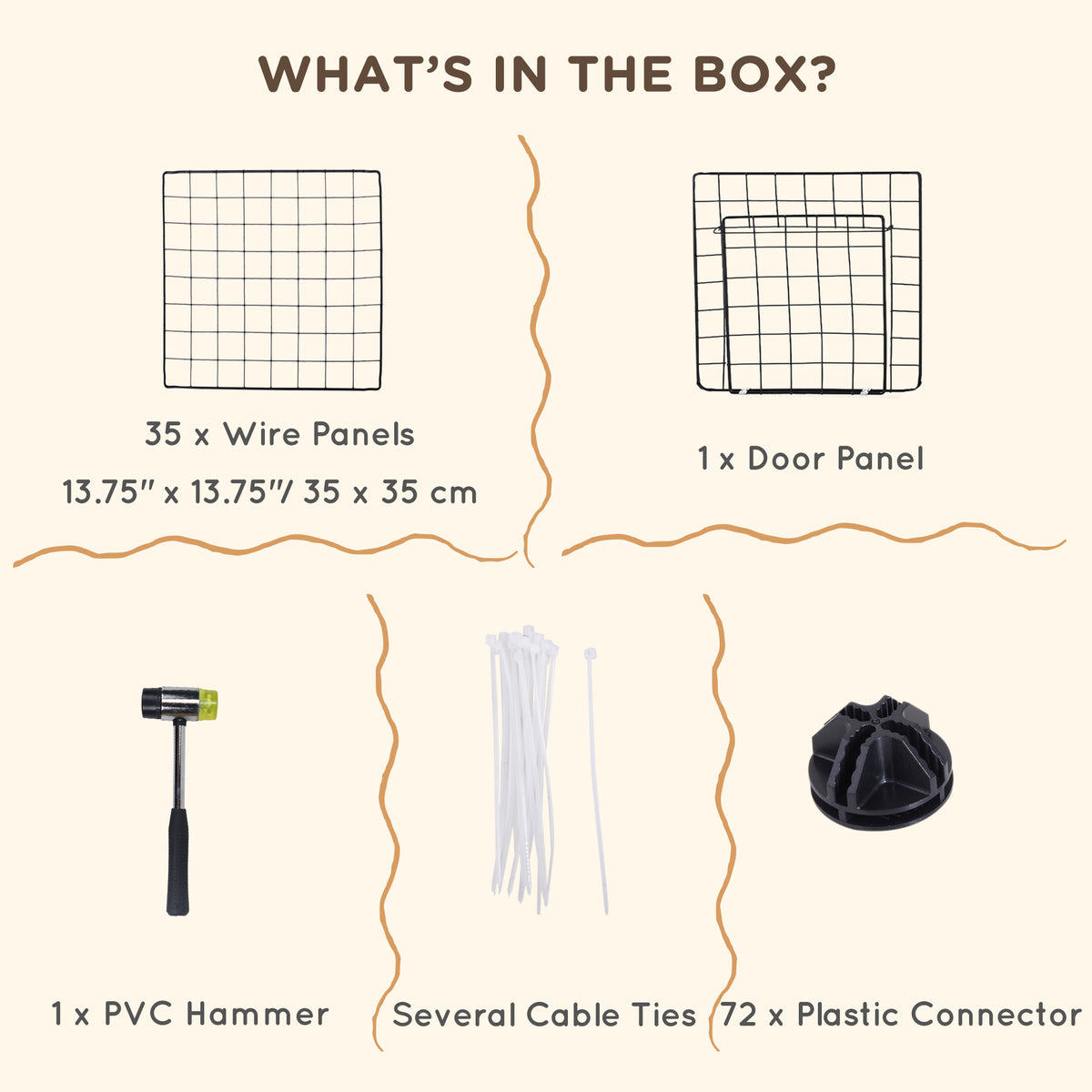 Small Animal Playpen with Door - DIY Metal Wire Cage for Rabbits & Guinea Pigs, Portable 14x14 Inches
