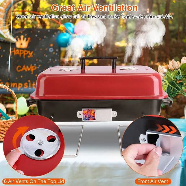 Portable Charcoal Grill - Lightweight Folding BBQ for Outdoor Cooking