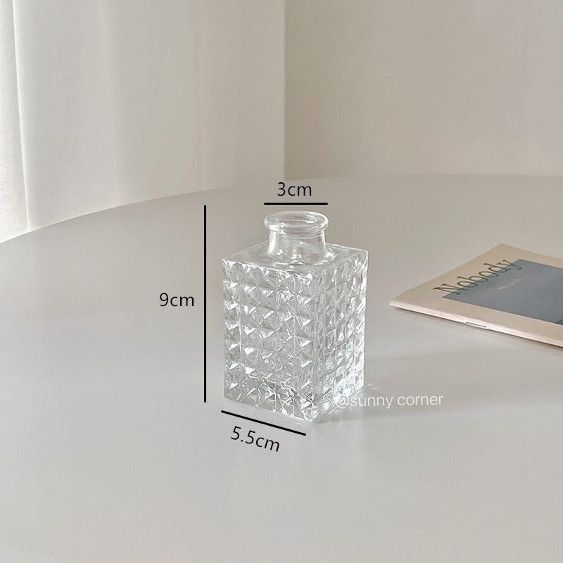Mini Glass Vase - Embossed French American Style Home Decor